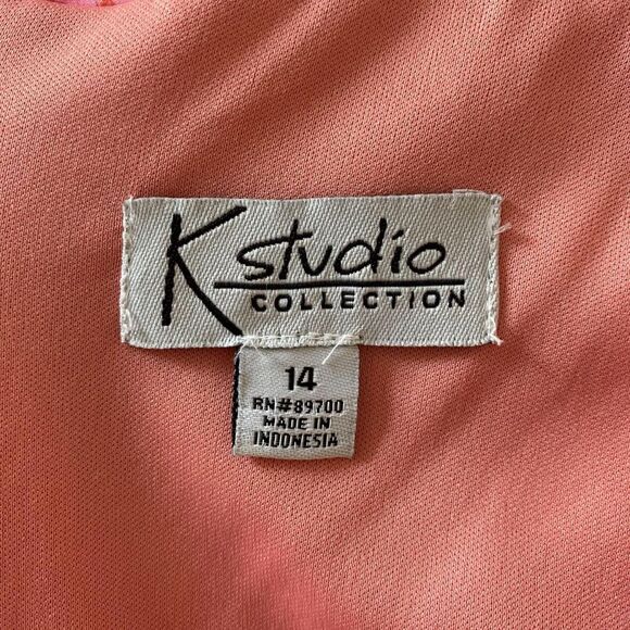 Early 2000's Light Pink White Flower Floral Mesh Midi Maxi Dress Size 14 / L - Picture 7 of 7